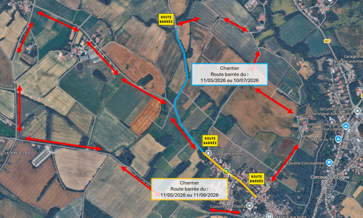 Plan de déviation - Corcoué-sur-Logne